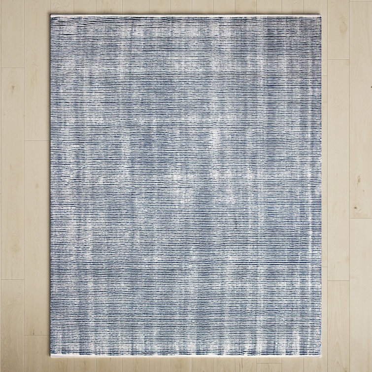 Plainsfield Handmade Wool Ivory/Navy Rug & Reviews Birch Lane